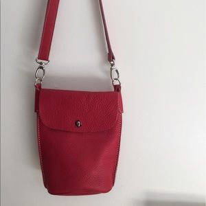 Roots Canada genuine leather red purse